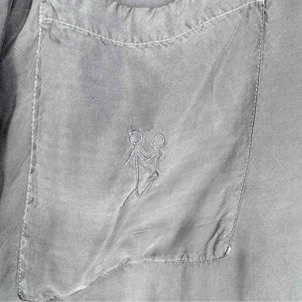 Johnny Was Ramble Pull-On Cupro Cargo Jogger Pants Grey Size‎ M Coastal Grandma